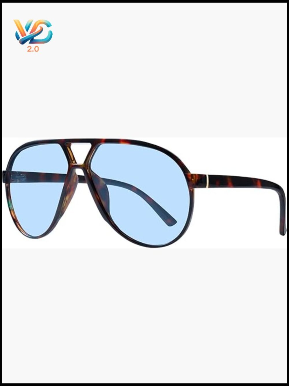 Oversized Retro Aviator Sunglasses Square UV400 Protection Trendy Stylish